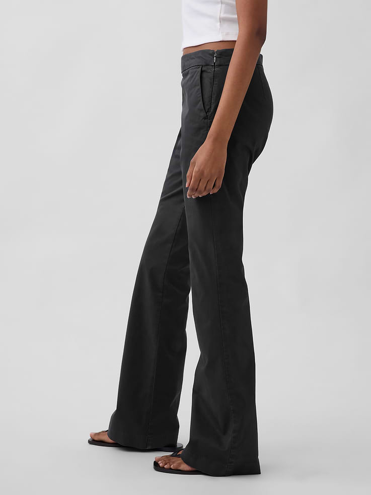 Image number 3 showing, Low Rise Fitted Flare Khakis