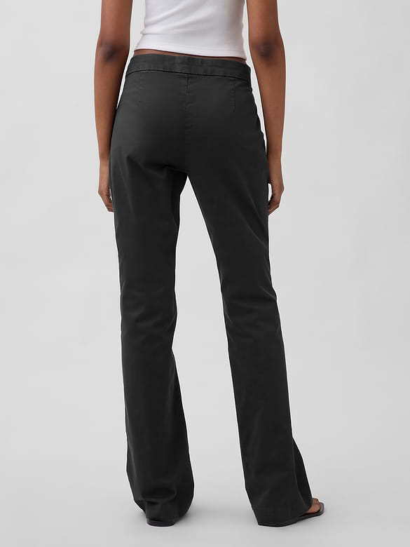 Low Rise Fitted Flare Khakis