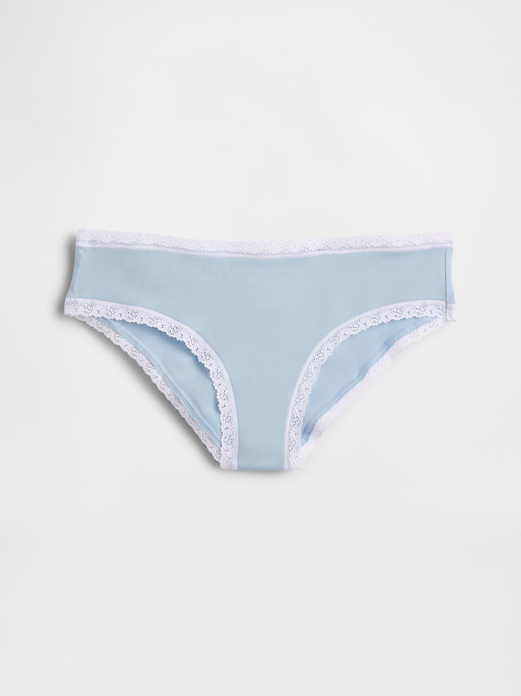 Image number 4 showing, Organic Stretch Cotton Lace-Trim Hipster