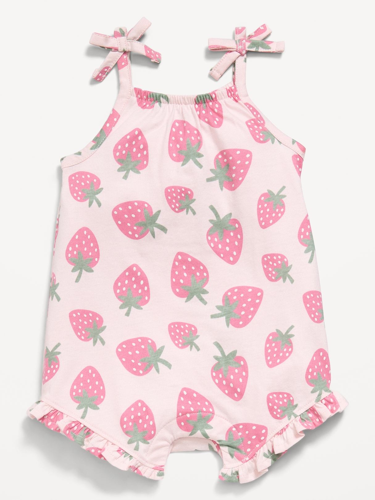 Printed Sleeveless Tie-Strap Romper for Baby | Old Navy