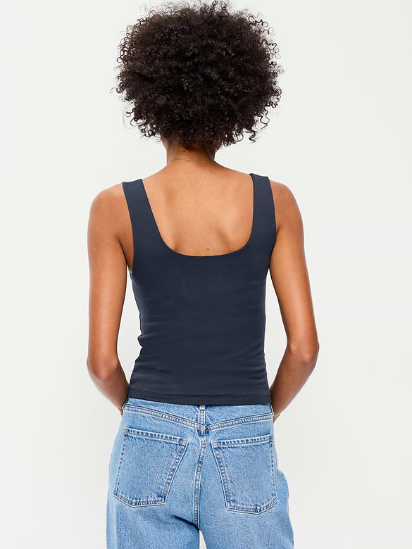 Hug Double-Layer Scoop-Neck Tank Top