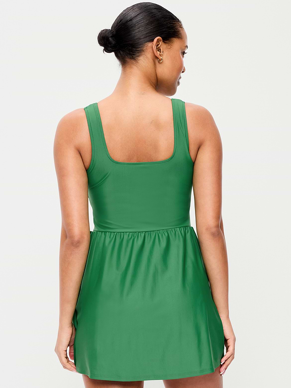 Matte Side-Tie Swim Dress