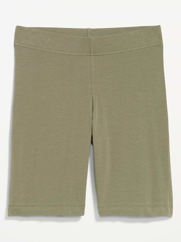 High-Waisted Jersey Biker Shorts -- 8-inch inseam