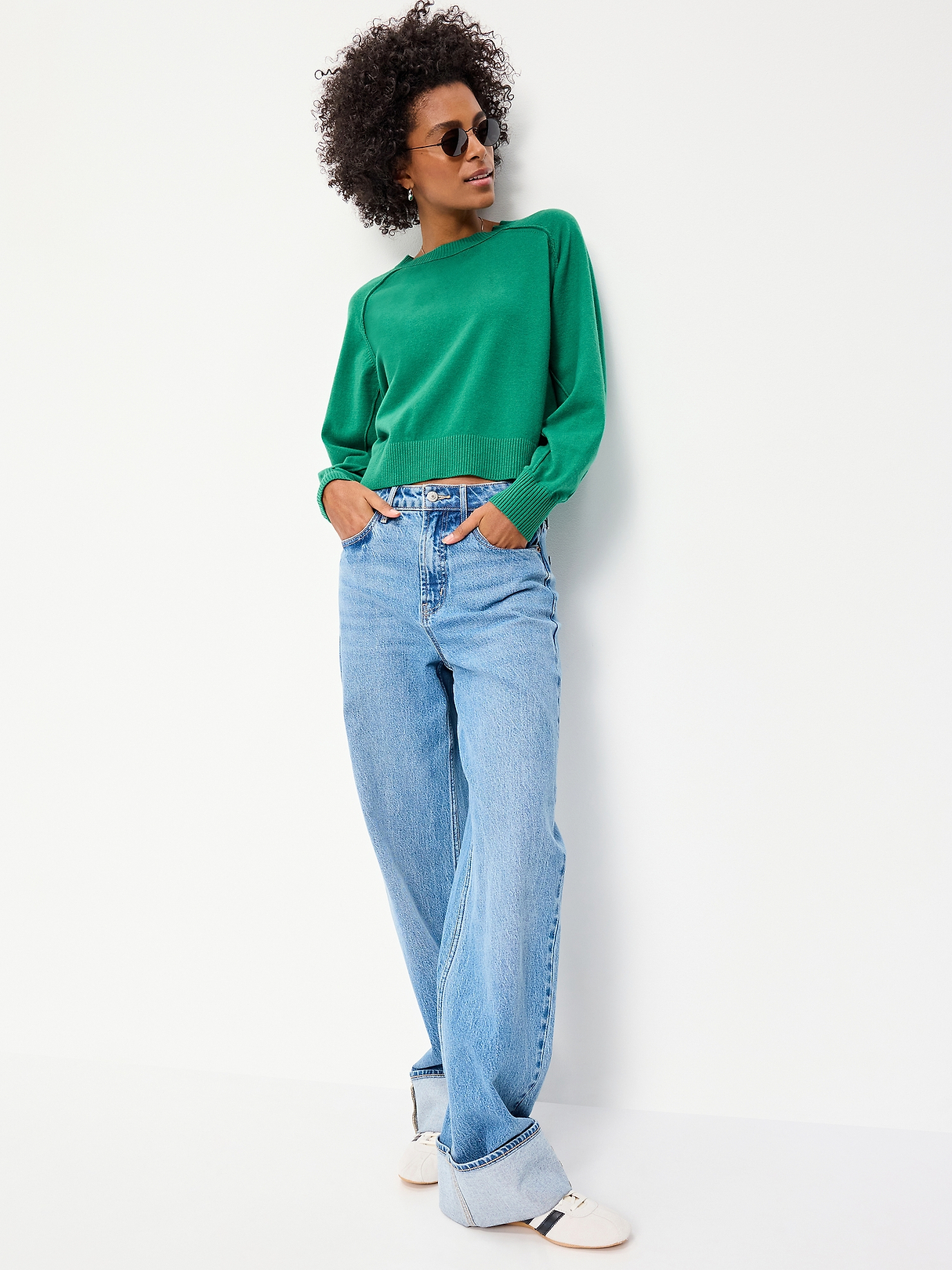 SoSoft Lite Crew-Neck Cropped Sweater | Old Navy