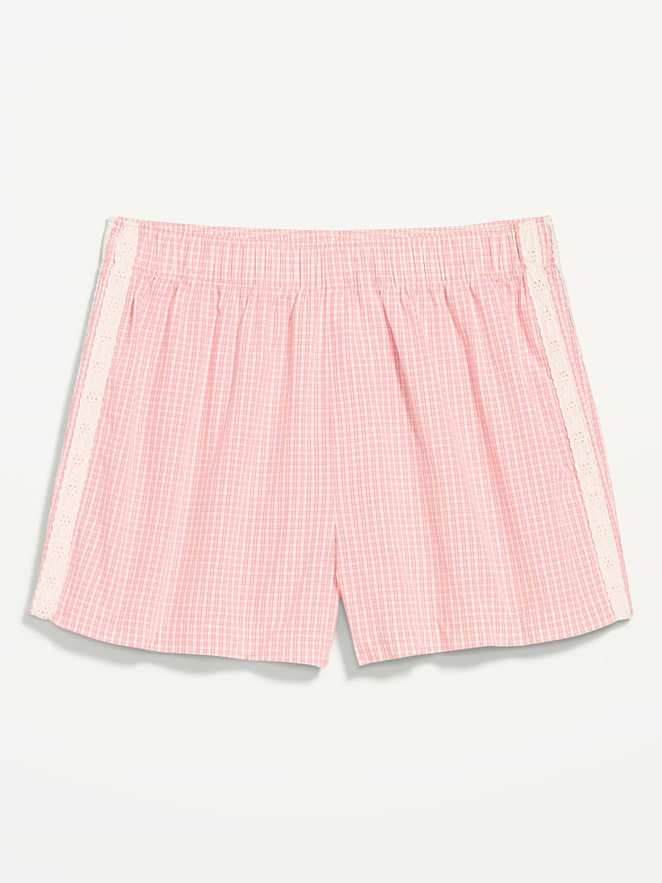 Image number 4 showing, Eyelet-Trim Boxer Pajama Shorts