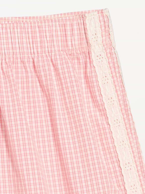 Eyelet-Trim Boxer Pajama Shorts