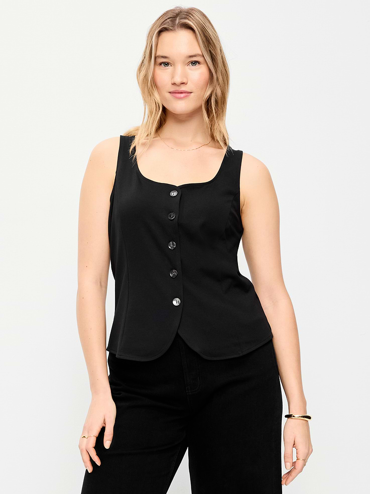 Image number 5 showing, Sleeveless Button-Down Top