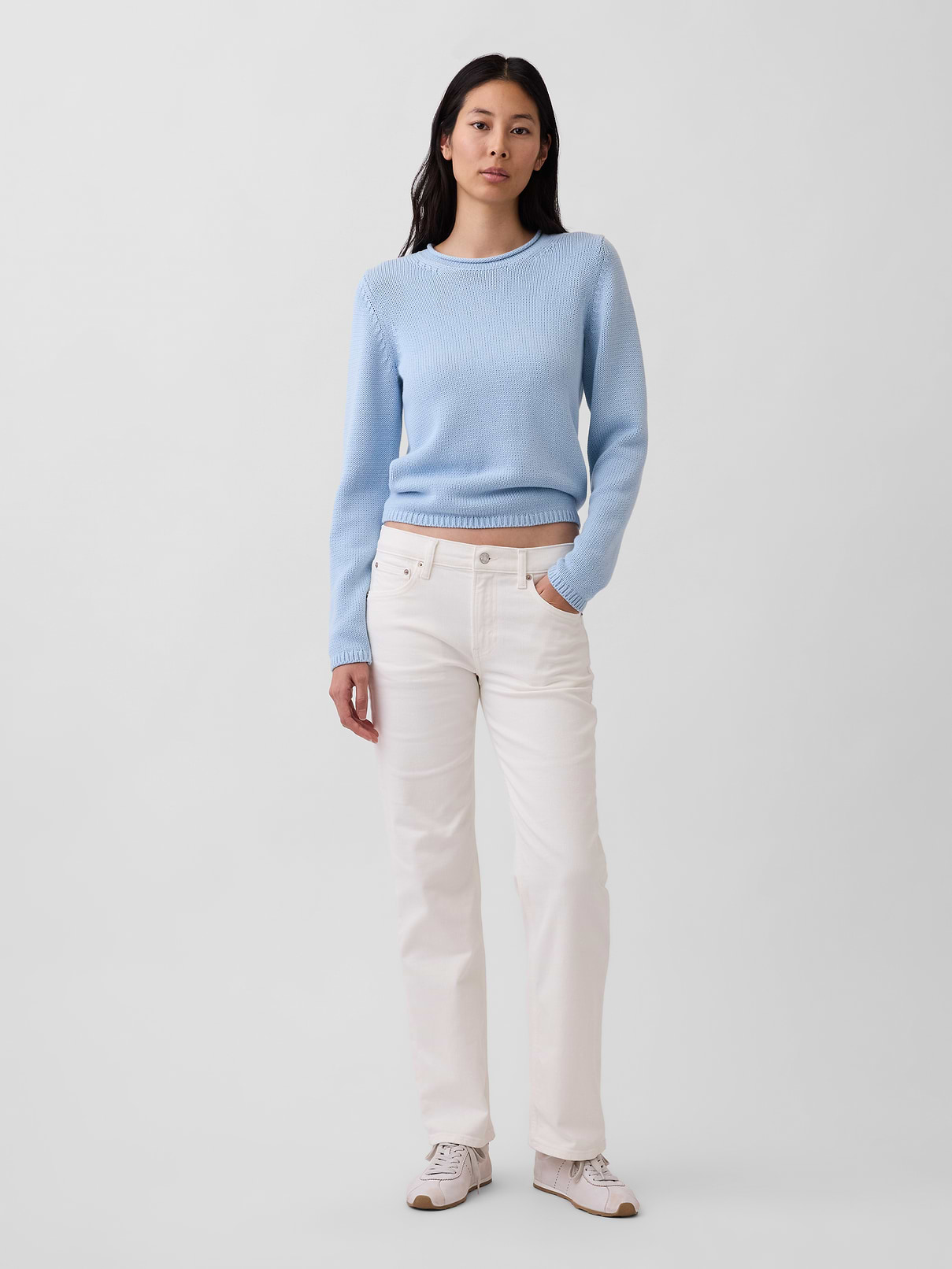 Image number 7 showing, Mid Rise Relaxed Straight Jeans