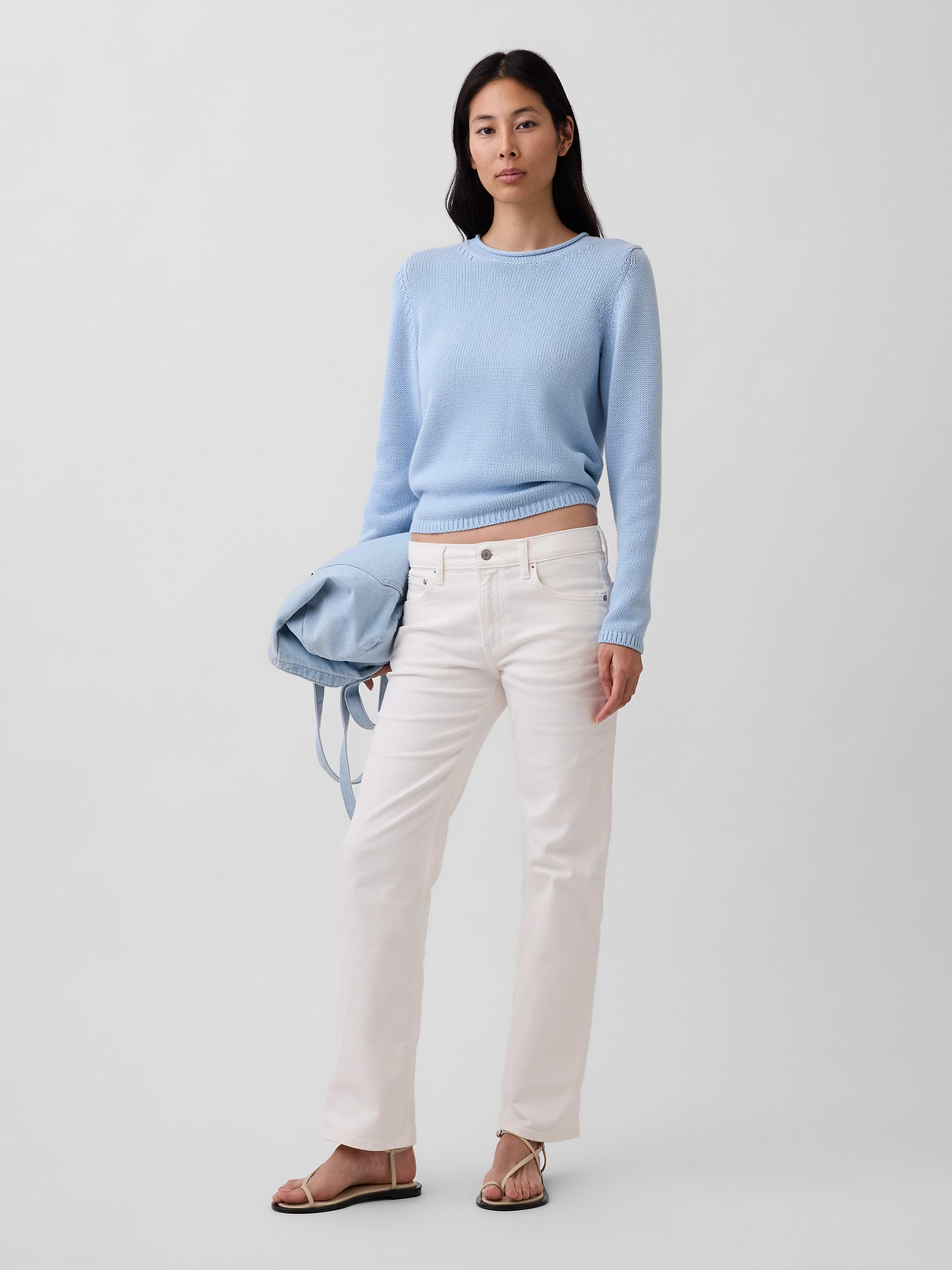 Image number 1 showing, Mid Rise Relaxed Straight Jeans