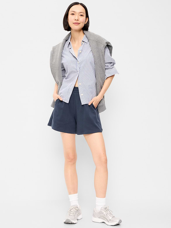 High-Waisted Relaxed Shorts -- 5-inch inseam