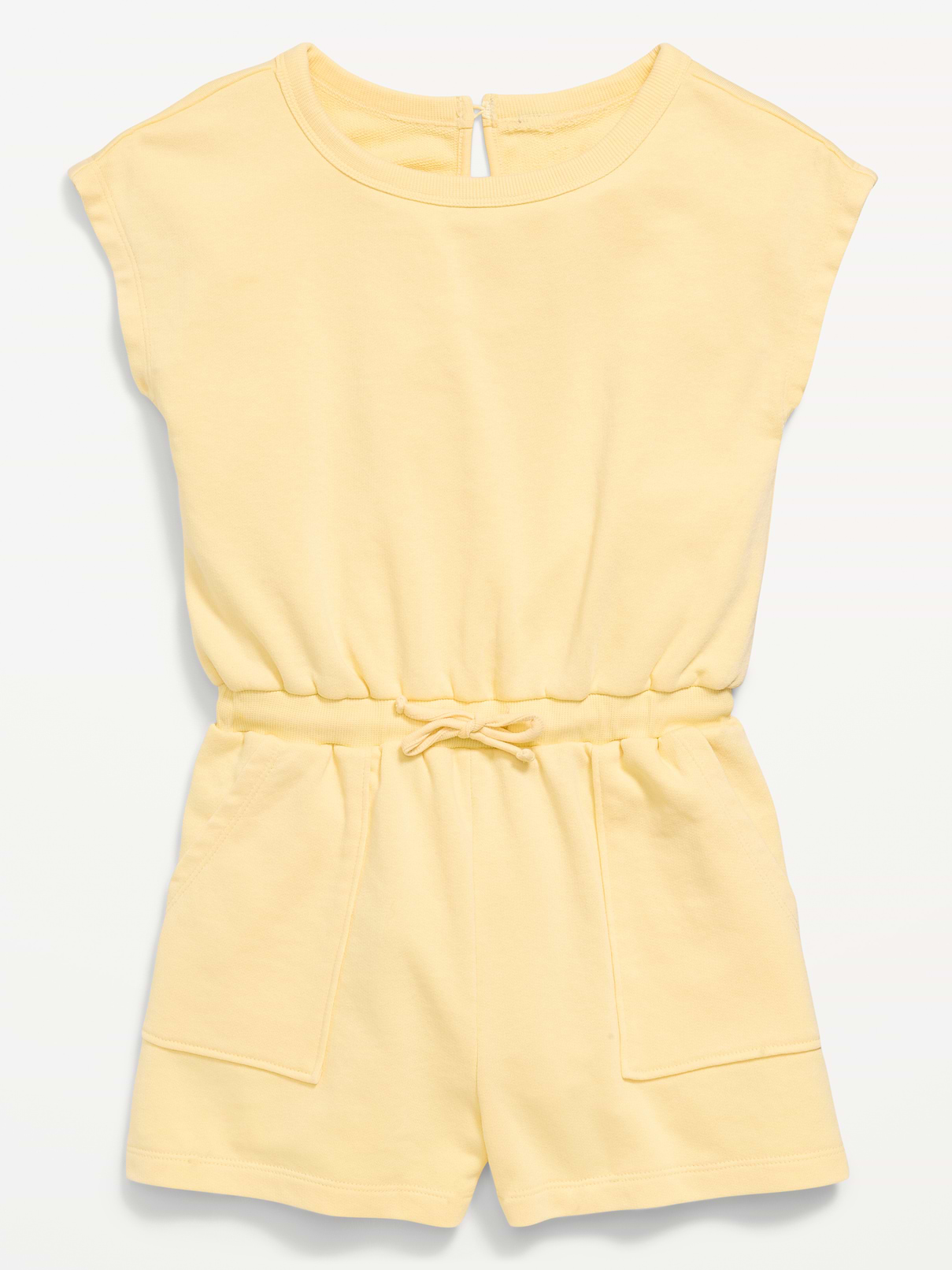 Image number 3 showing, Short-Sleeve French Terry Utility Romper for Girls