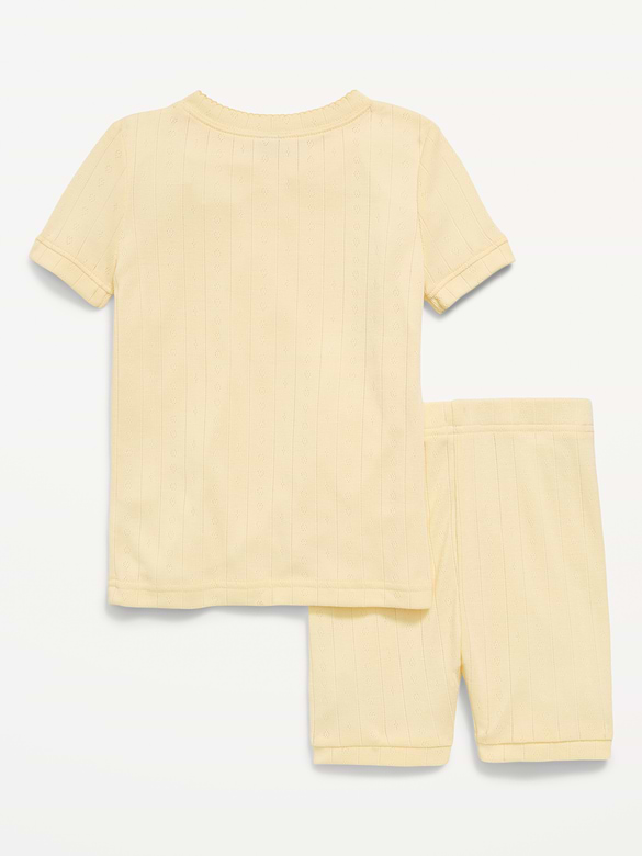Snug-Fit Pointelle-Knit Pajama Set for Toddler & Baby