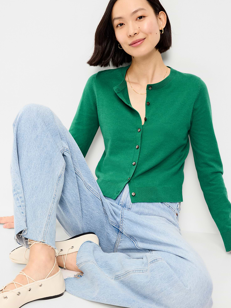 Image number 3 showing, SoSoft Lite Cropped Crew-Neck Cardigan
