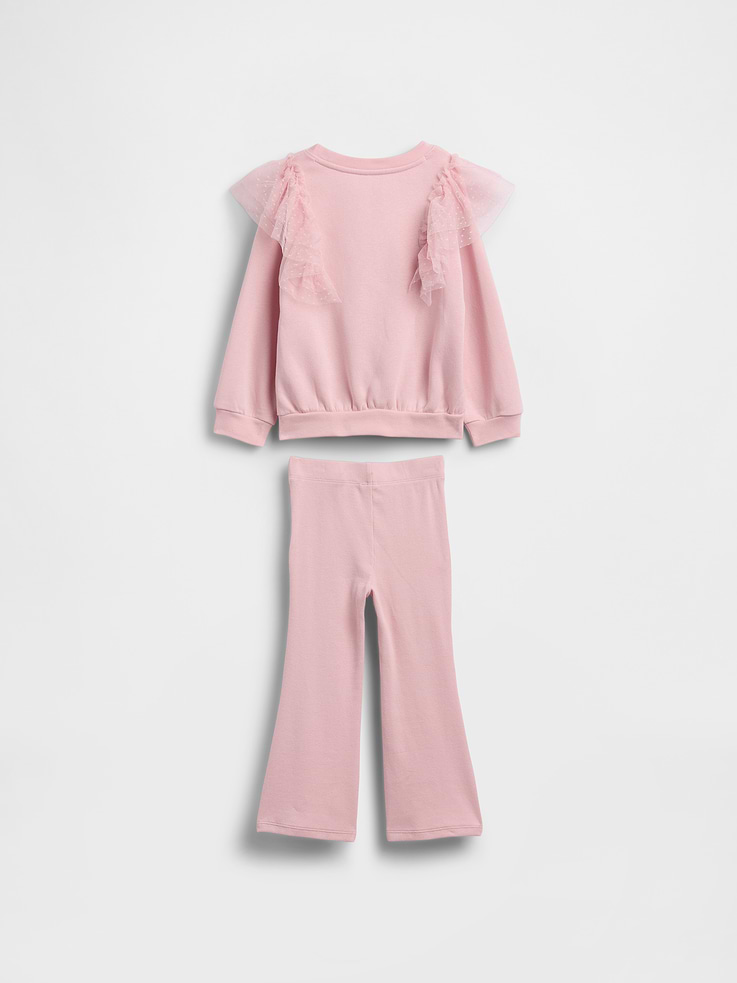 L'image numéro 2 présente Ensemble avec chandail en tulle et legging évasé côtelé pour Bébé et Tout-petit