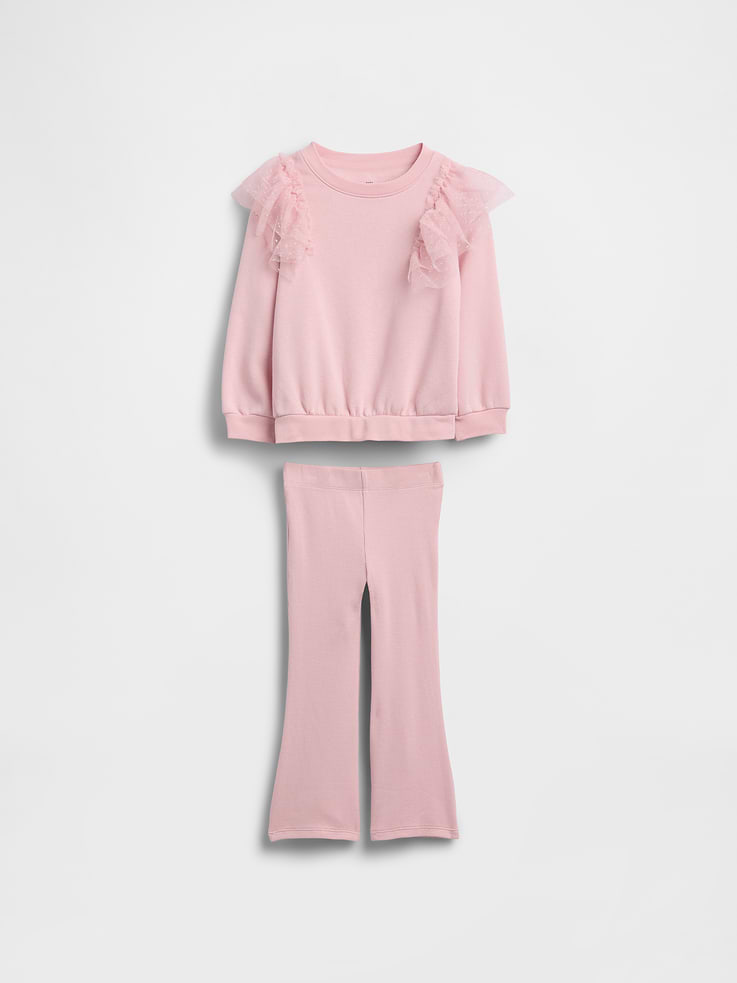 L'image numéro 1 présente Ensemble avec chandail en tulle et legging évasé côtelé pour Bébé et Tout-petit