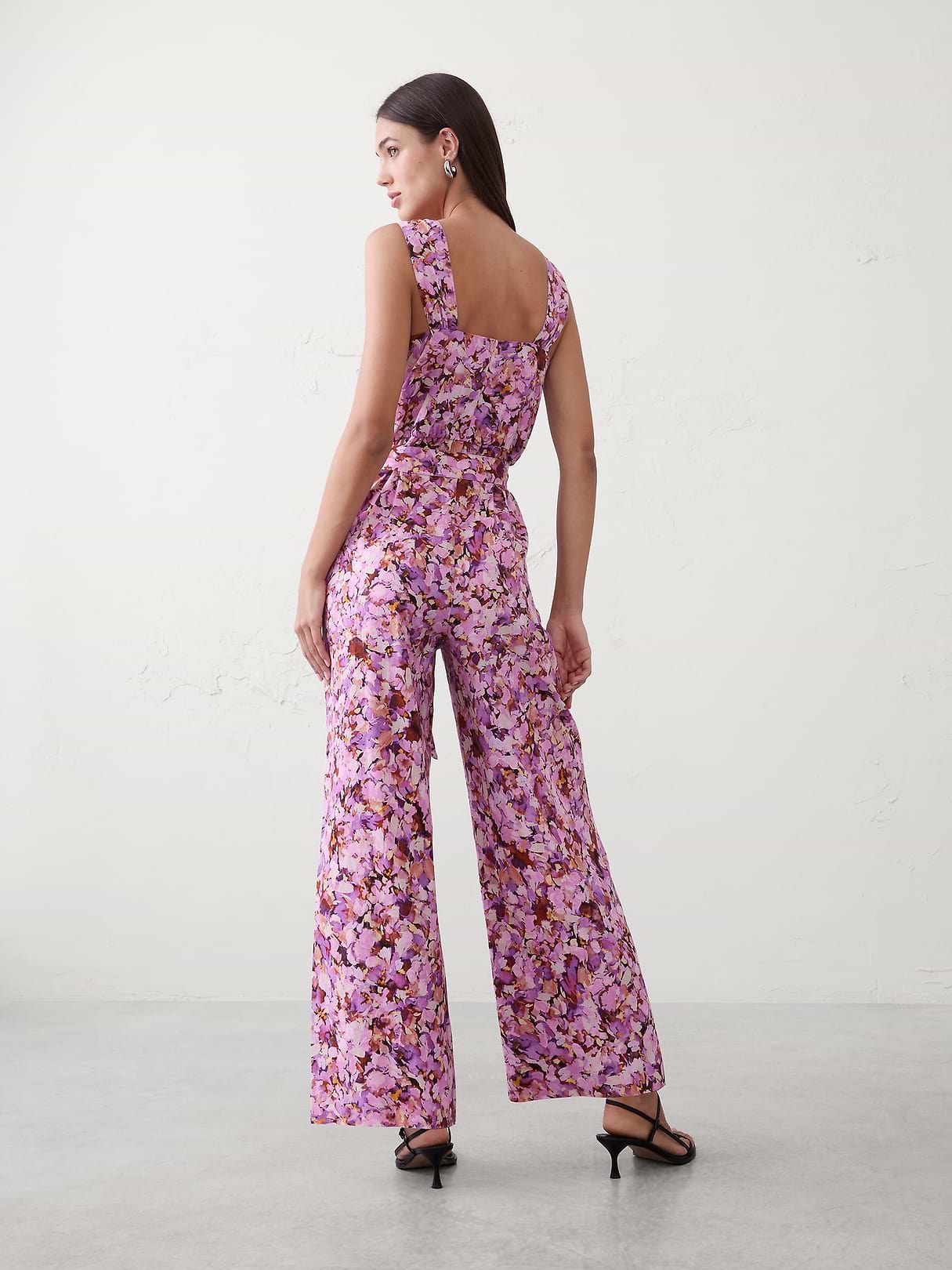 Linen-Blend Origami Knot Jumpsuit | Banana Republic Factory