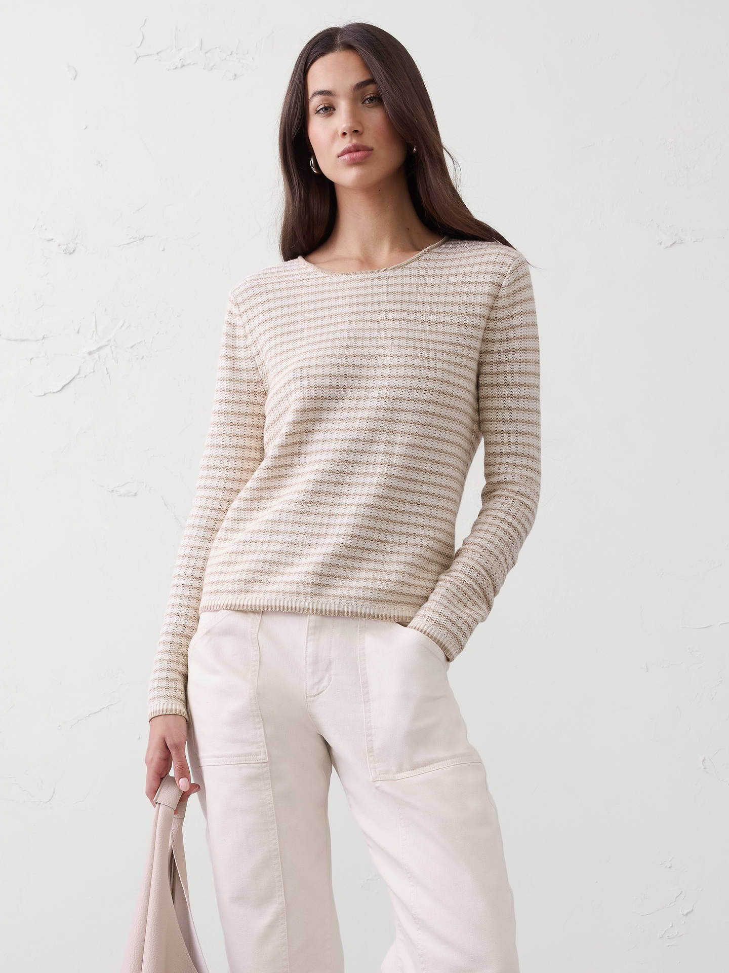 Image number 1 showing, Texture Stitch Tie-Back Sweater