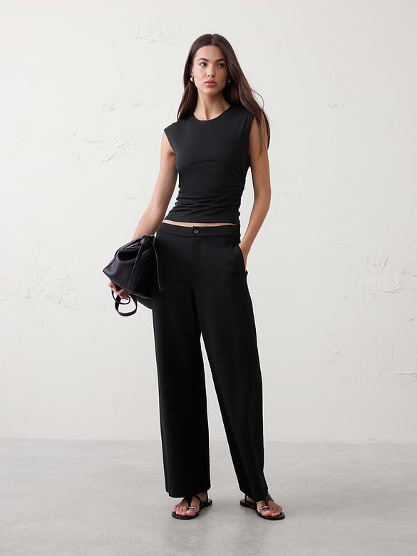 Side-Shirred Mesh Top