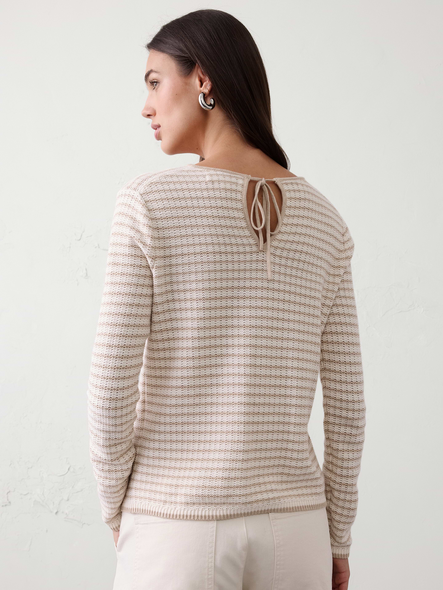 Image number 2 showing, Texture Stitch Tie-Back Sweater