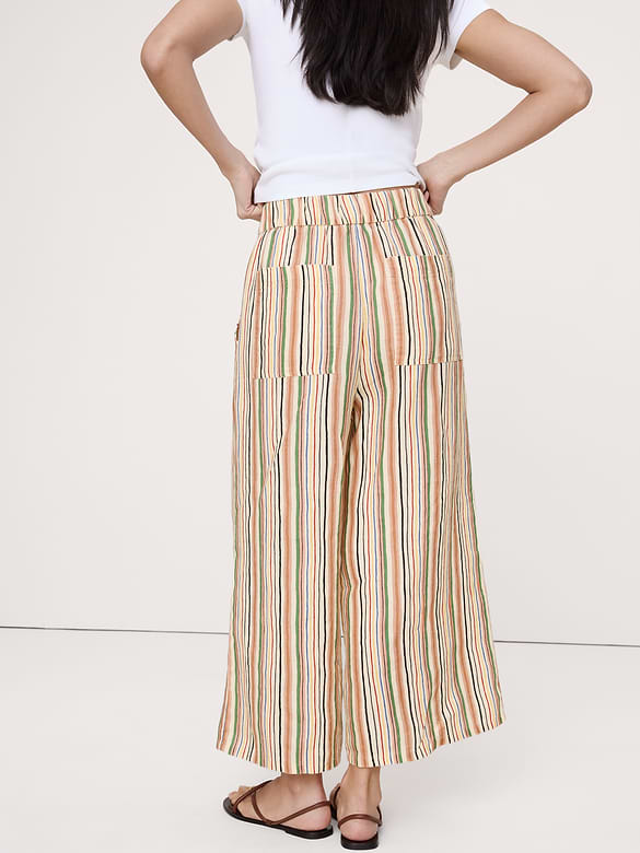 The Pull-On Wide-Leg Ankle Pant in Linen