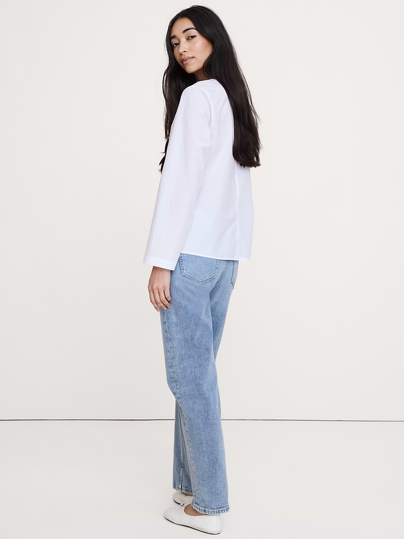 Cotton Poplin Twist-Front Top