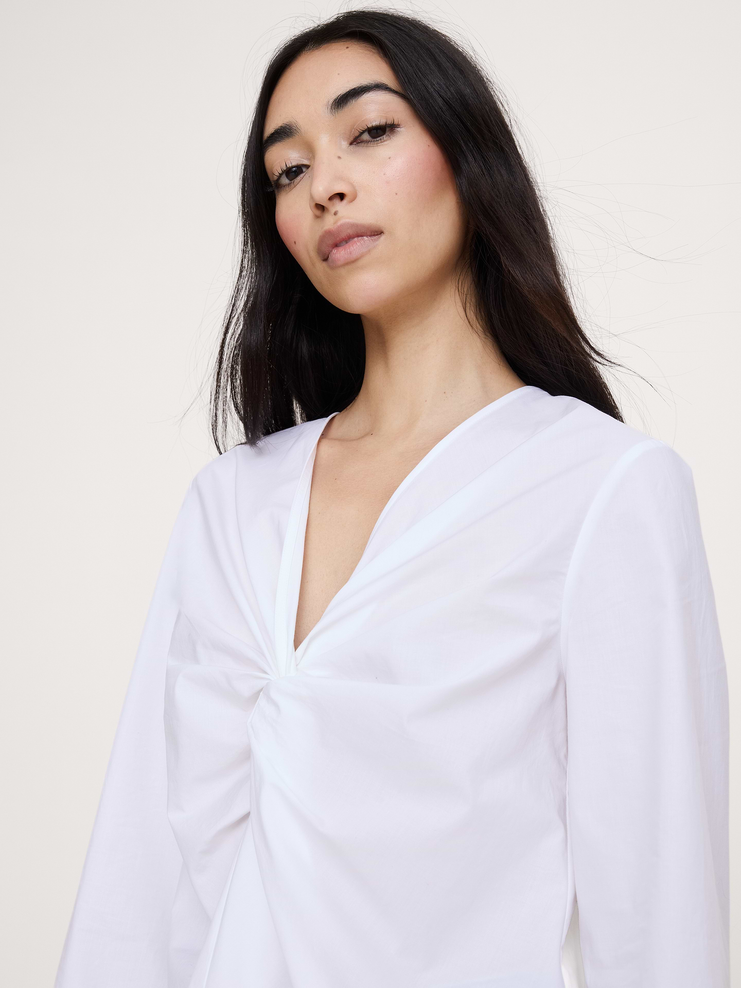 Image number 6 showing, Cotton Poplin Twist-Front Top