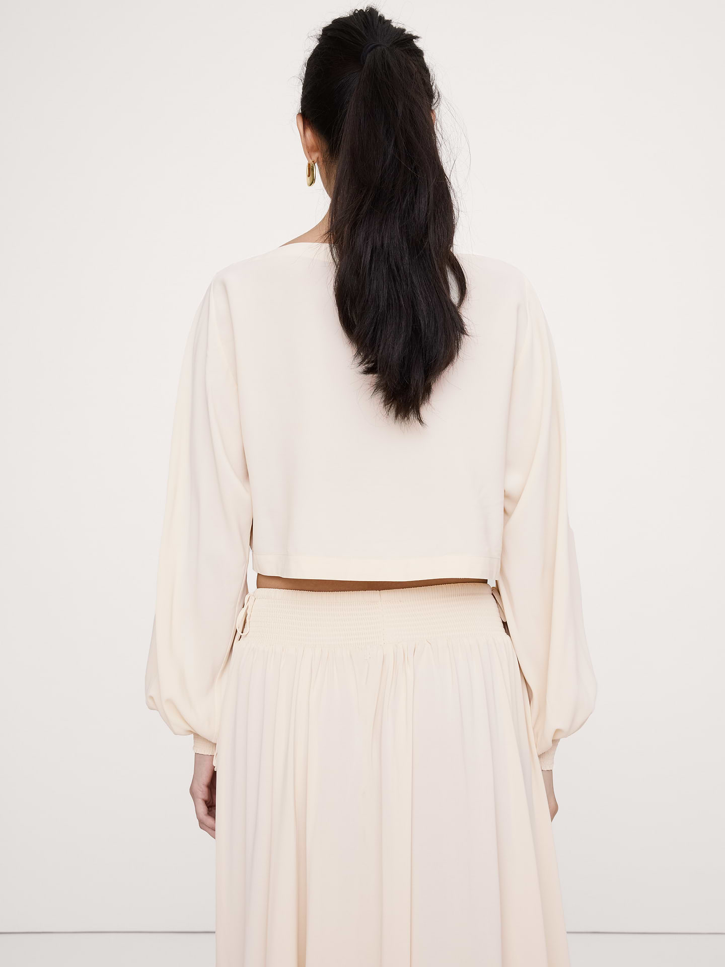 Image number 5 showing, Smocked Georgette Boatneck Top