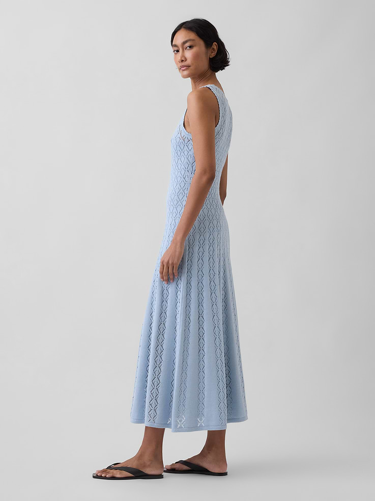 Image 3 of 6, Pointelle Maxi Dress