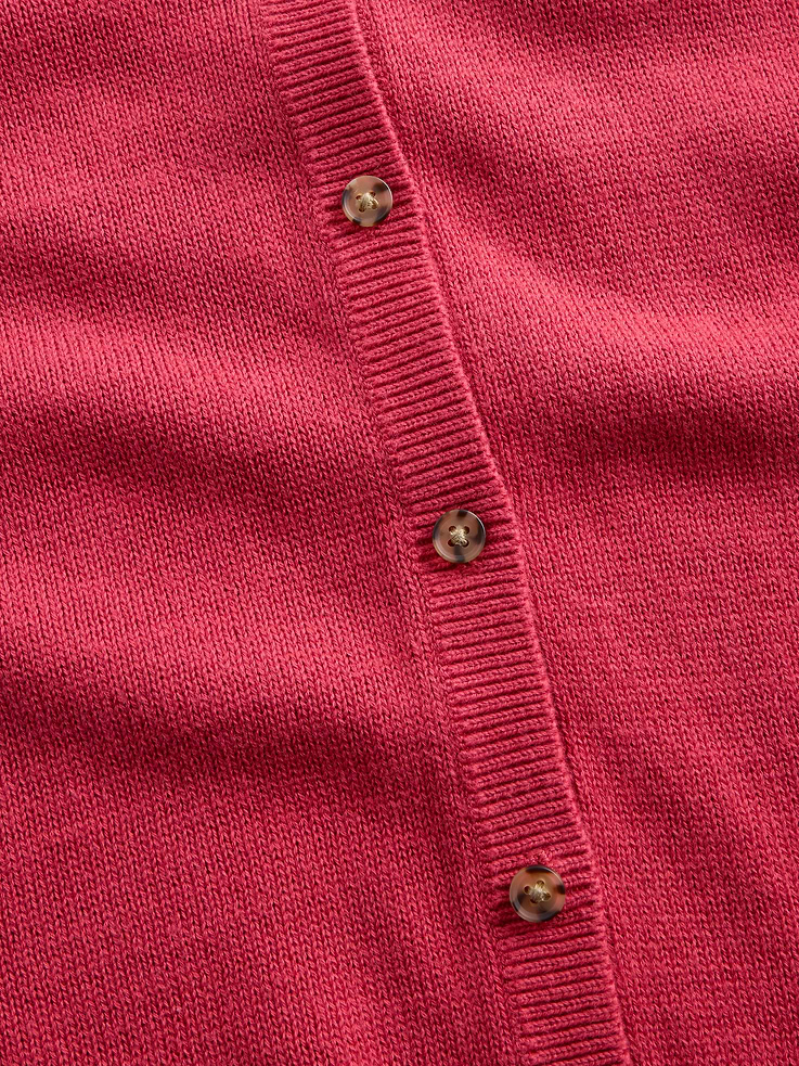 Image 4 of 5, 100% Cotton Relaxed Crop Cardigan Sweater