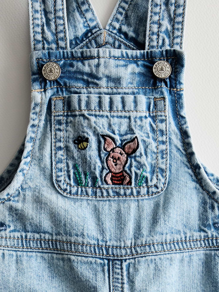Image 4 of 5, Baby Winnie The Pooh Denim Overalls