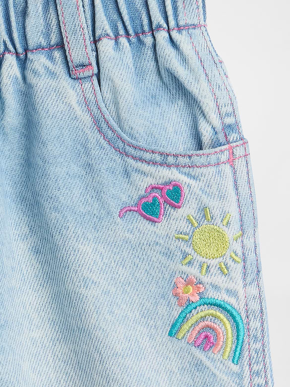 babyGap Embroidered Paperbag Mom Jean Shorts