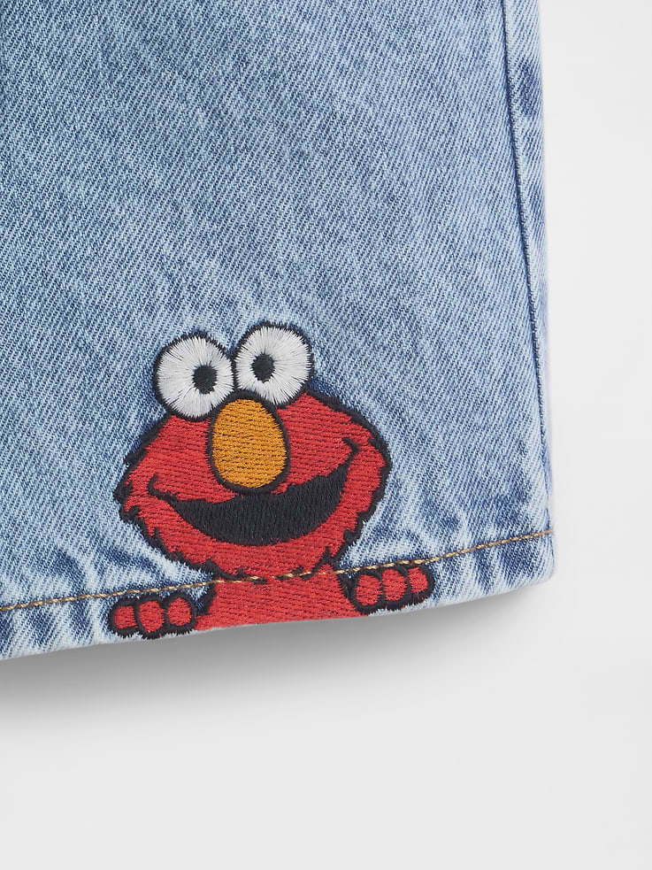 Image 3 of 3, babyGap Sesame Street Pull-On Loose Denim Shorts