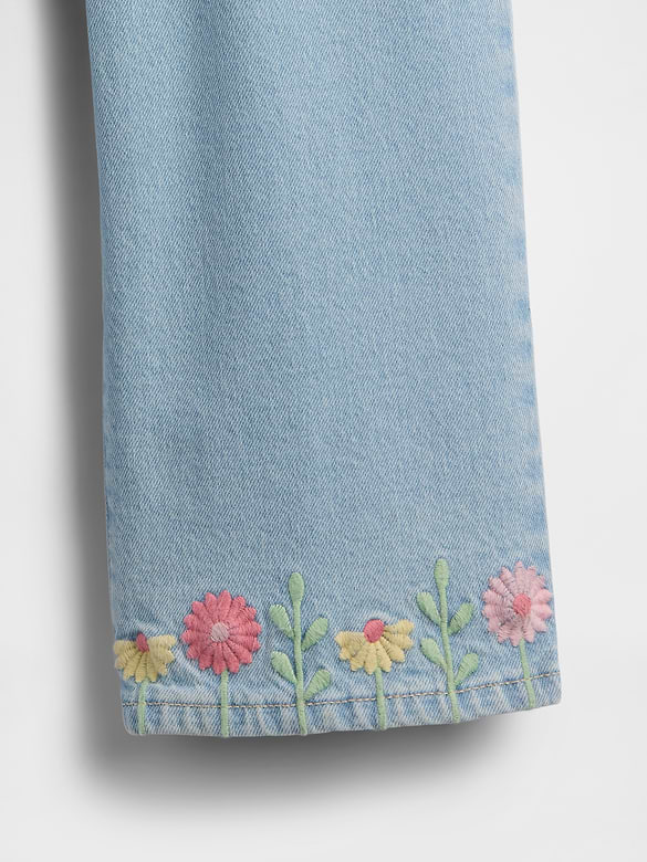 babyGap Embroidered Wide-Leg Jeans