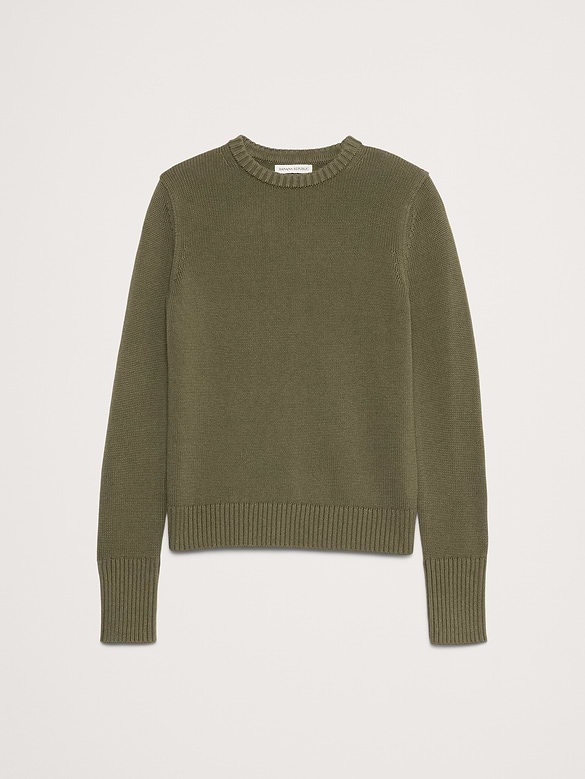 Cotton-Silk Crew-Neck Sweater