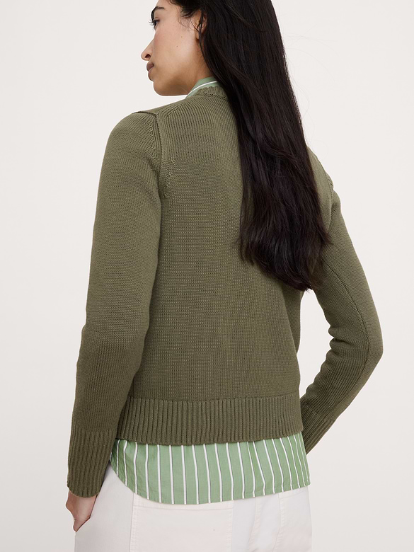 Cotton-Silk Crew-Neck Sweater