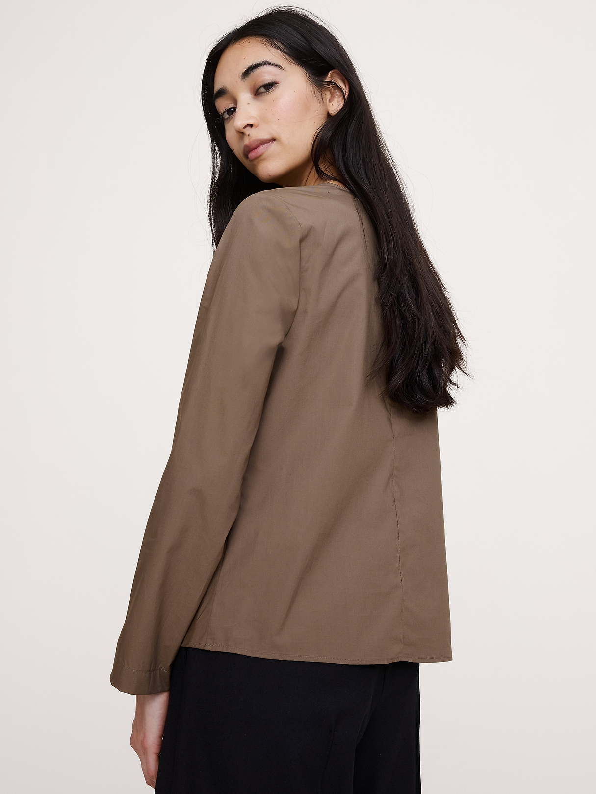 Cotton Poplin Twist-Front Top | Banana Republic