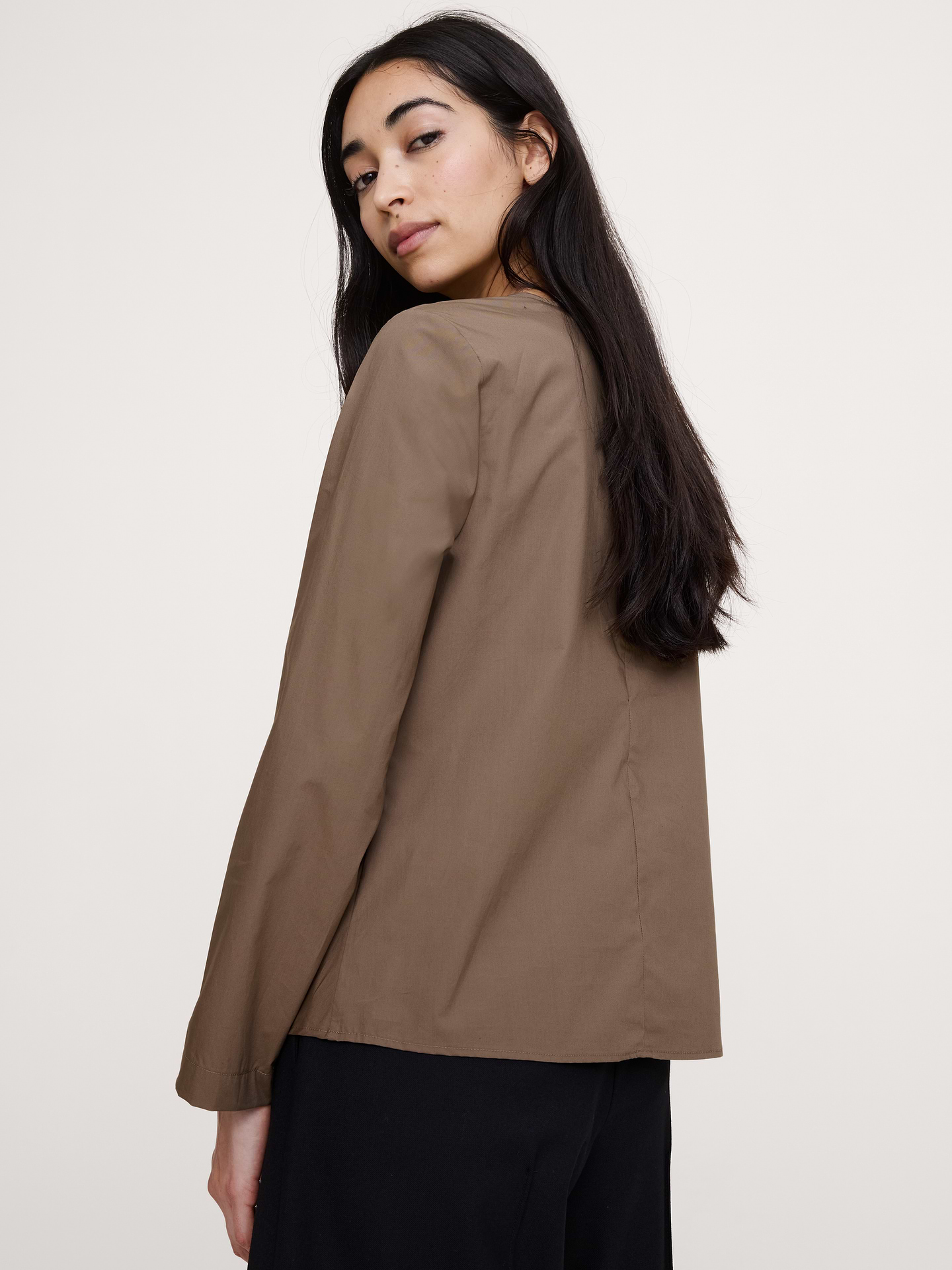 Image number 2 showing, Cotton Poplin Twist-Front Top