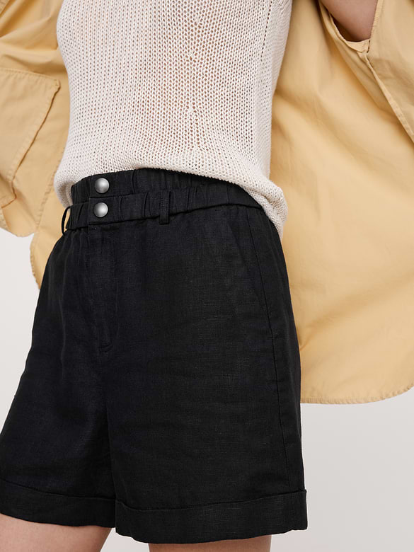 3.5" Linen Double-Waistband Shorts