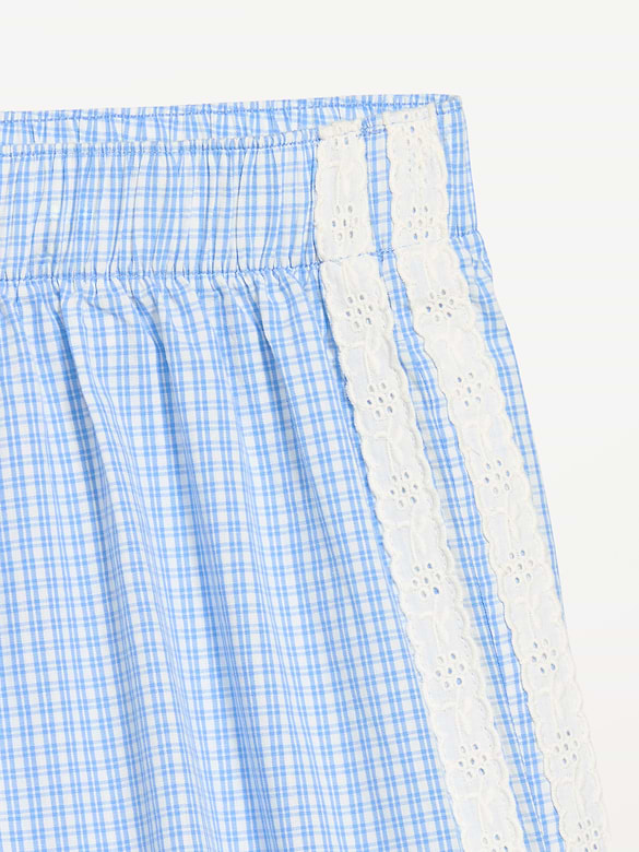 Eyelet-Trim Boxer Pajama Shorts