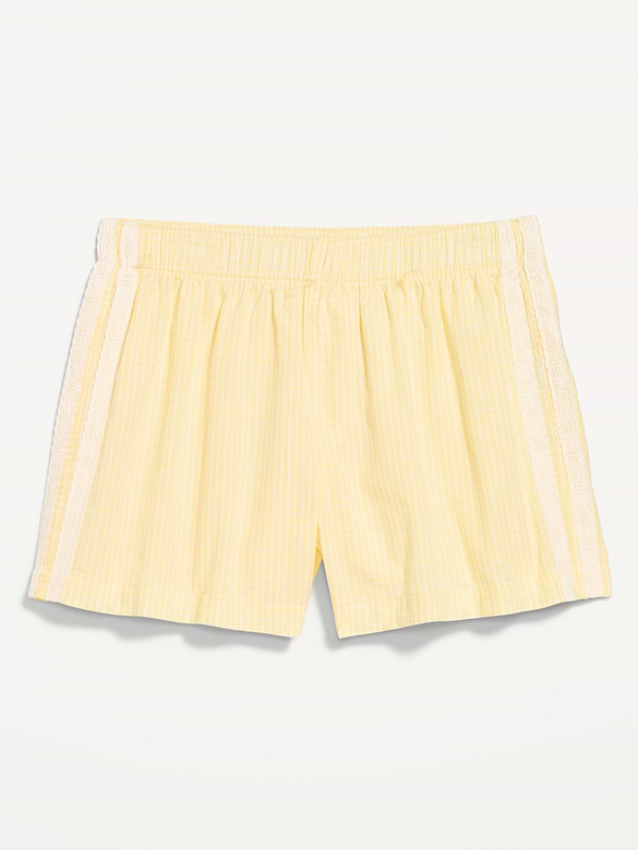 Eyelet-Trim Boxer Pajama Shorts