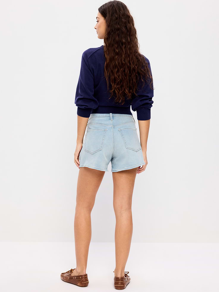 Image number 3 showing, High-Waisted Wow Jean Shorts -- 4-inch inseam
