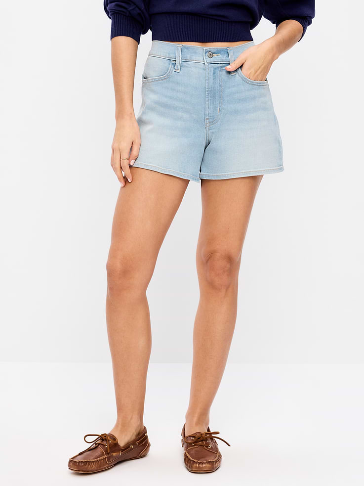 Image number 2 showing, High-Waisted Wow Jean Shorts -- 4-inch inseam