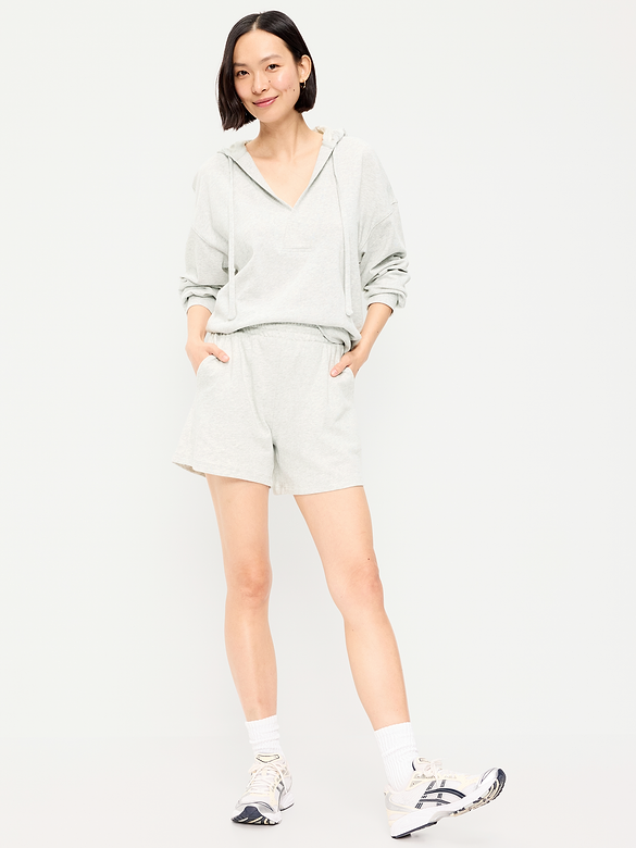 Short décontracté à taille haute, entrejambe de 12,5 cm