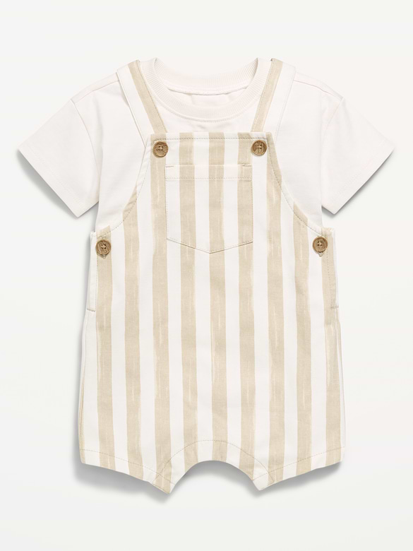 Short-Sleeve T-Shirt and Shortalls Set for Baby