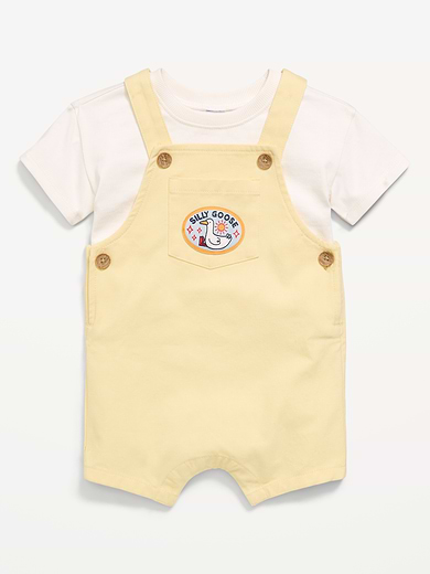 Image number 1 showing, Short-Sleeve T-Shirt and Shortalls Set for Baby