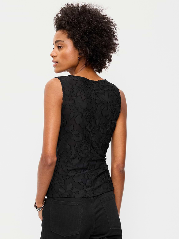 Haut en jacquard drapé sur le côté