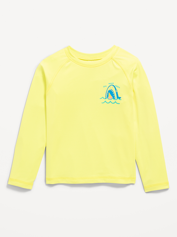 Long-Sleeve Graphic Rashguard Swim Top for Toddler Boys