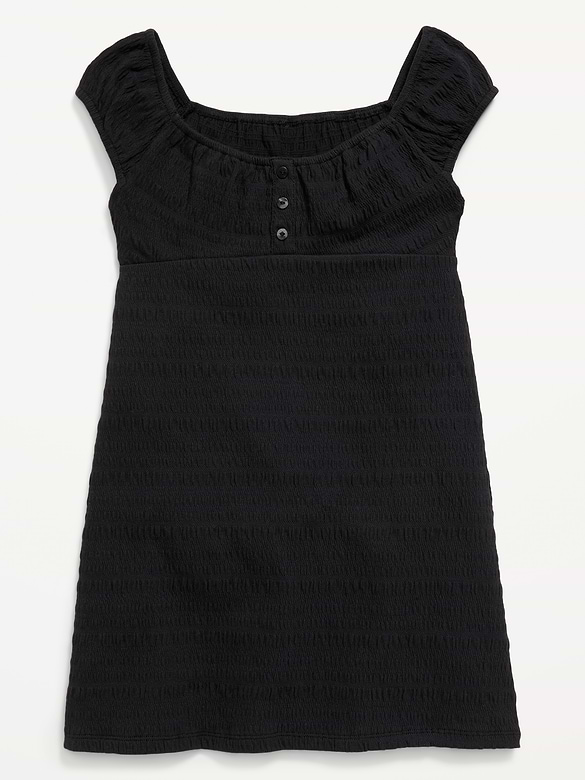 Smocked Jersey Henley Dress for Girls