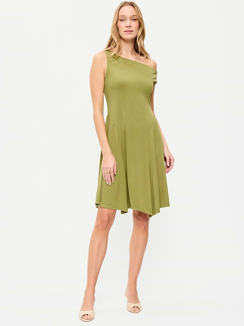 asymmetrical shoulder dress Elegant Ruched Mid-Length for Women in Win – Canary Houze 95% Polyester 5% Spandex Teri Jon Stretch Mikado Asymmetrical