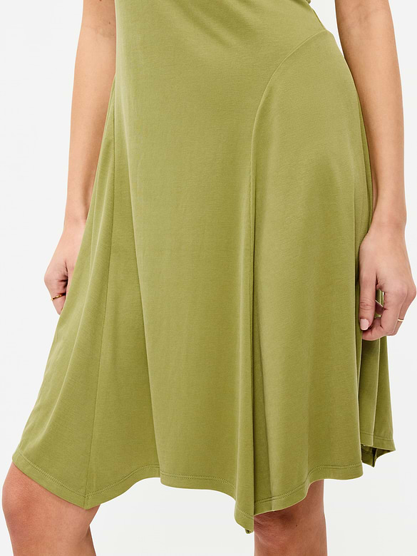 Fit & Flare Asymmetrical Shoulder Mini Dress